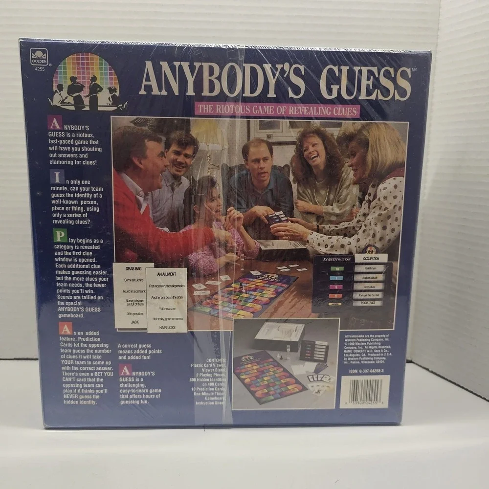 ANYBODY'S GUESS: THE GAME‎ OF REVEALING CLUES,VINTAGE 1990 BOARD GAME NEW/SEALED